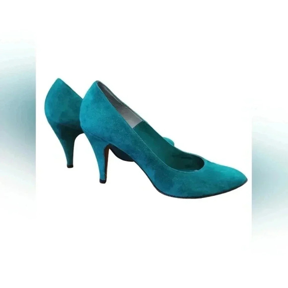 Bally High Heels Green Leather  Shoes Size 37 - Picture 2 of 9